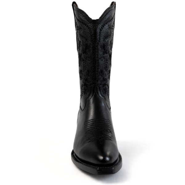 Bota Vaquera Camila Negra de Piel