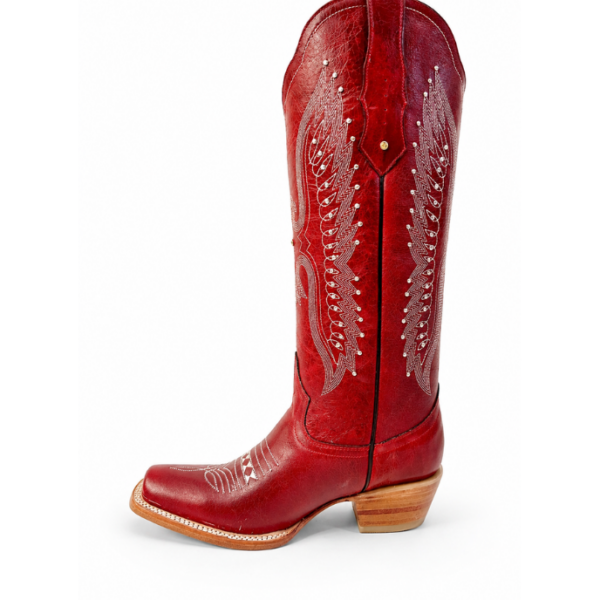 Bota Vaquera Tubo Alto Bordada Águila Roja