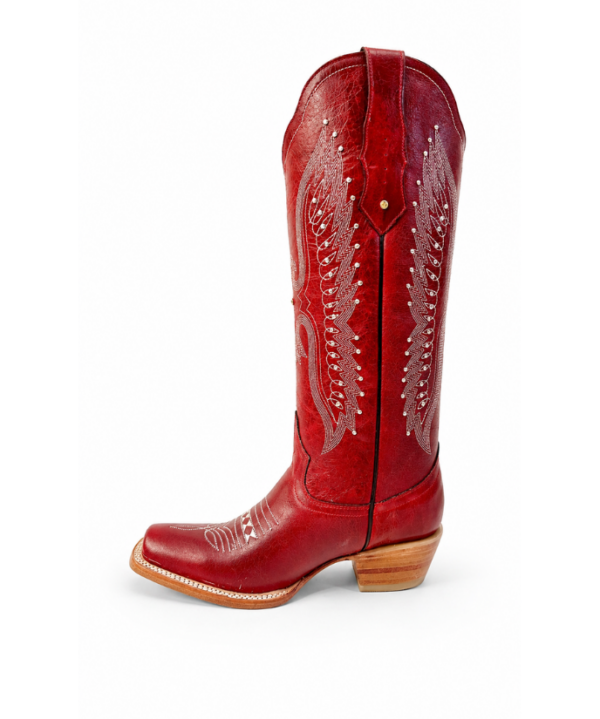 Bota Vaquera Tubo Alto Bordada Águila Roja