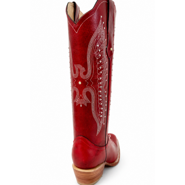 Bota Vaquera Tubo Alto Bordada Águila Roja
