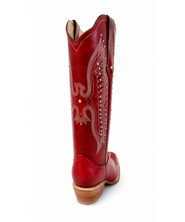 Bota Vaquera Tubo Alto Bordada Águila Roja
