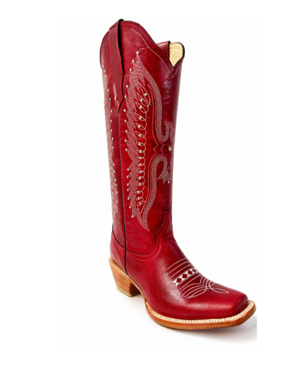 Bota Vaquera Tubo Alto Bordada Águila Roja