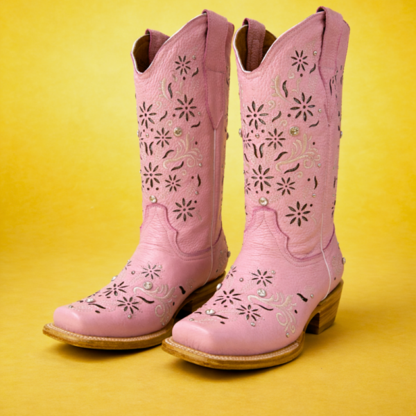 Bota Vaquera Corte Láser Paulina Rosa