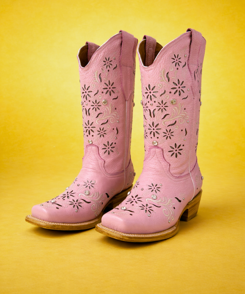 Bota Vaquera Corte Láser Paulina Rosa