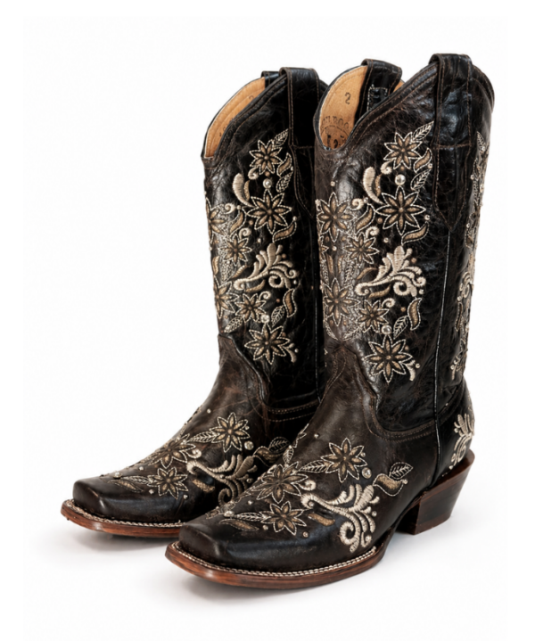 Bota Vaquera Corte Láser Paulina Café