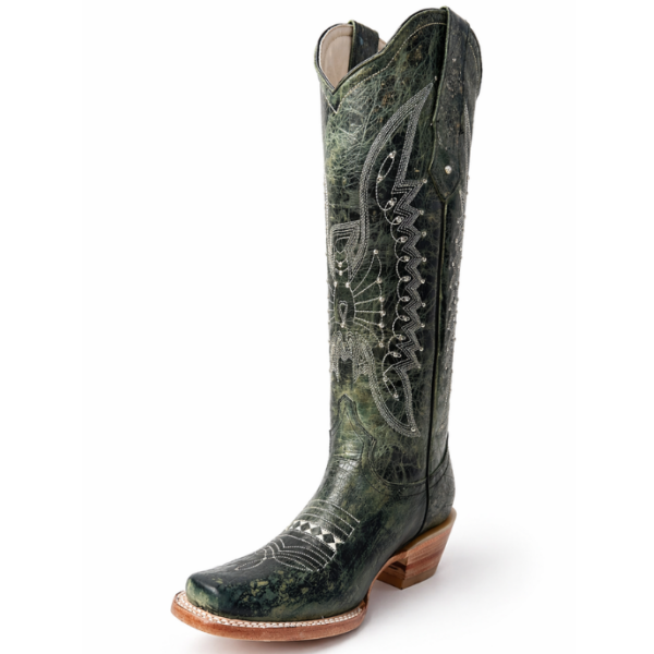 Bota Vaquera Tubo Alto Dakota Jade de Piel