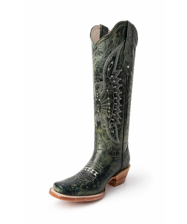 Bota Vaquera Tubo Alto Dakota Jade de Piel