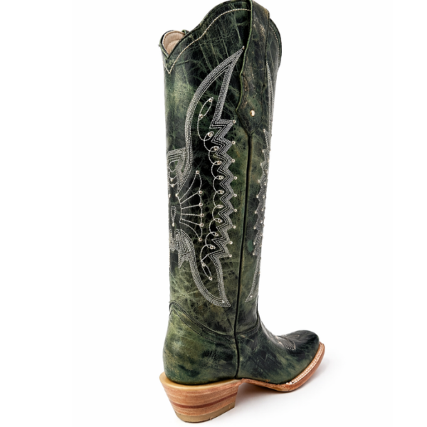 Bota Vaquera Tubo Alto Dakota Jade de Piel