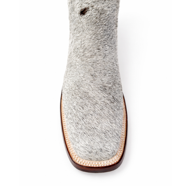 Botín Vaquero Bruma Gris De Pelo De Vaca Natural