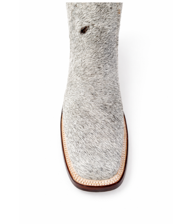 Botín Vaquero Bruma Gris De Pelo De Vaca Natural