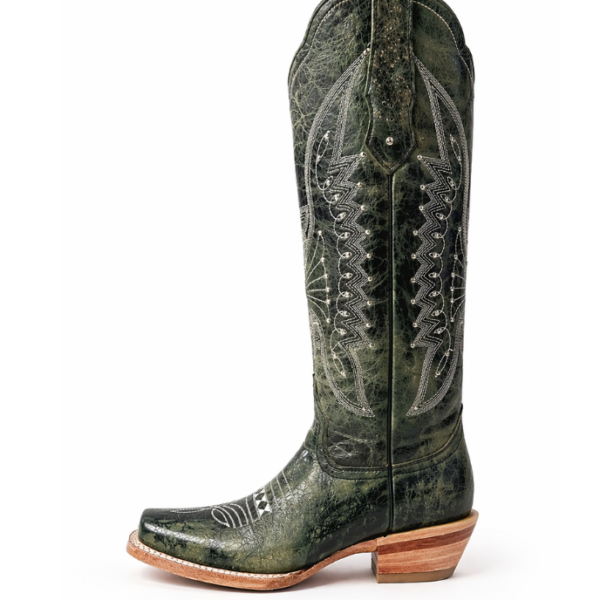 Bota Vaquera Tubo Alto Dakota Jade de Piel