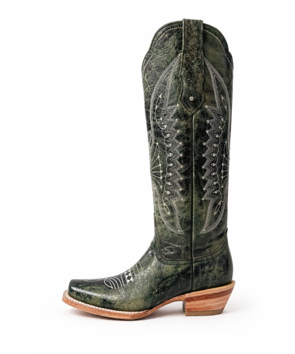 Bota Vaquera Tubo Alto Dakota Jade de Piel