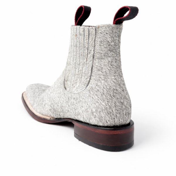 Botín Vaquero Bruma Gris De Pelo De Vaca Natural