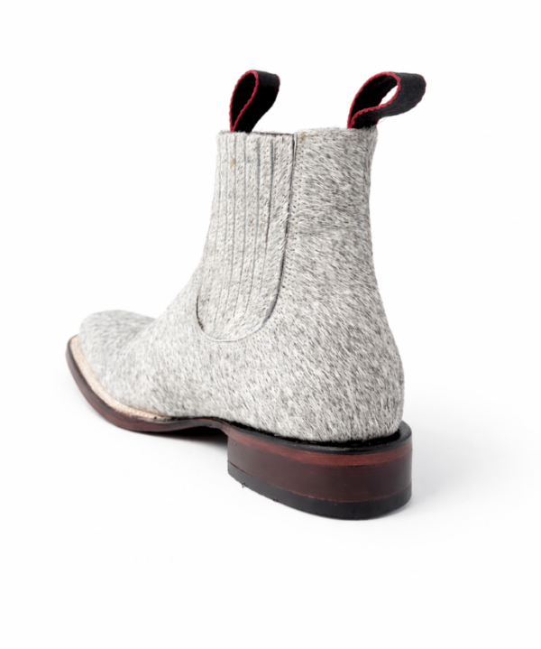 Botín Vaquero Bruma Gris De Pelo De Vaca Natural