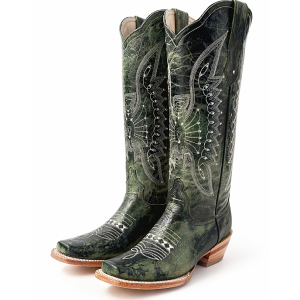 Bota Vaquera Tubo Alto Dakota Jade de Piel