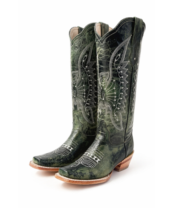 Bota Vaquera Tubo Alto Dakota Jade de Piel