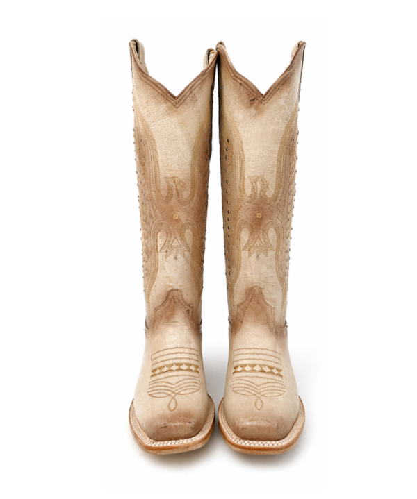 Bota Vaquera Tubo Alto Dakota Hueso de Piel
