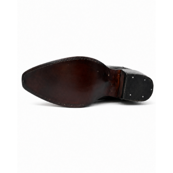 Bota Vaquera Cincelada Emiliana Negra de Piel