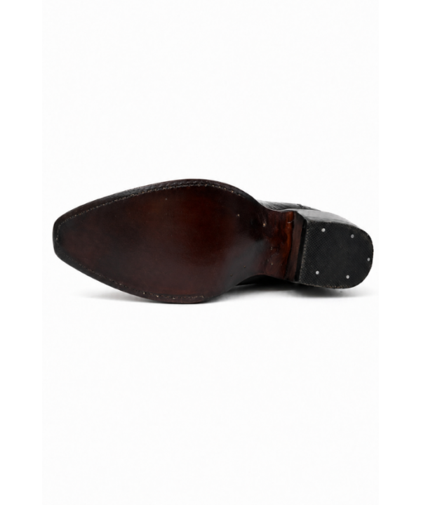 Bota Vaquera Cincelada Emiliana Negra de Piel
