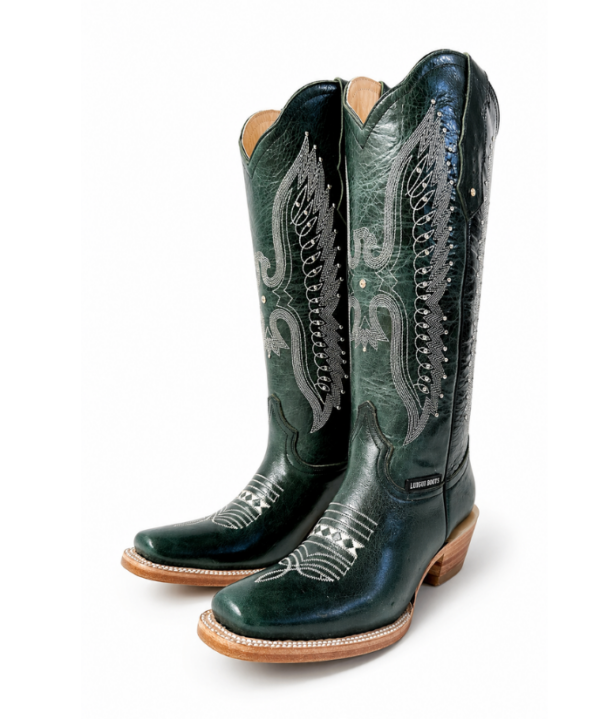 Bota Vaquera Tubo Alto Bordada Águila Verde