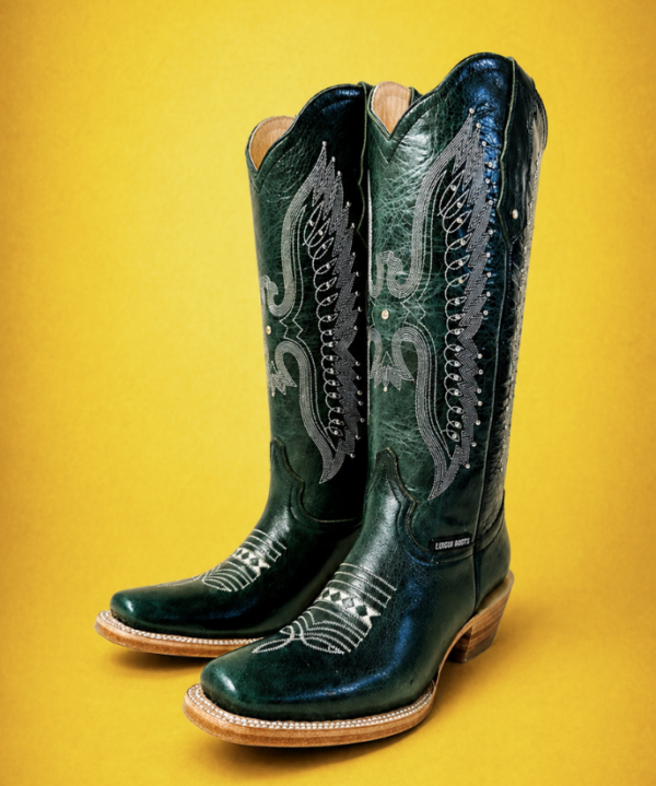 Bota Vaquera Tubo Alto Bordada Águila Verde