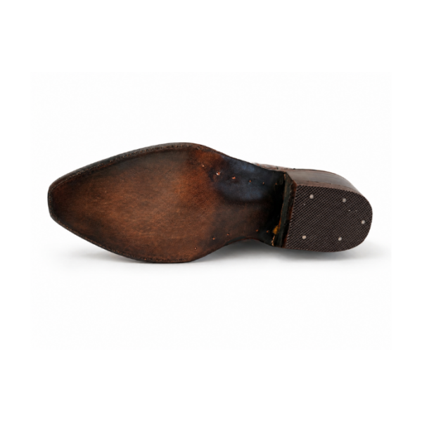 Bota Vaquera Cincelada Emiliana Café de Piel