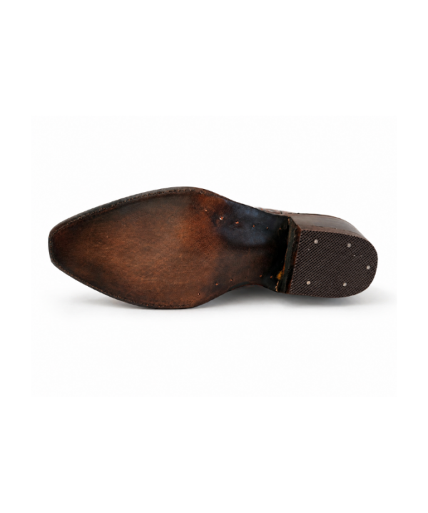 Bota Vaquera Cincelada Emiliana Café de Piel