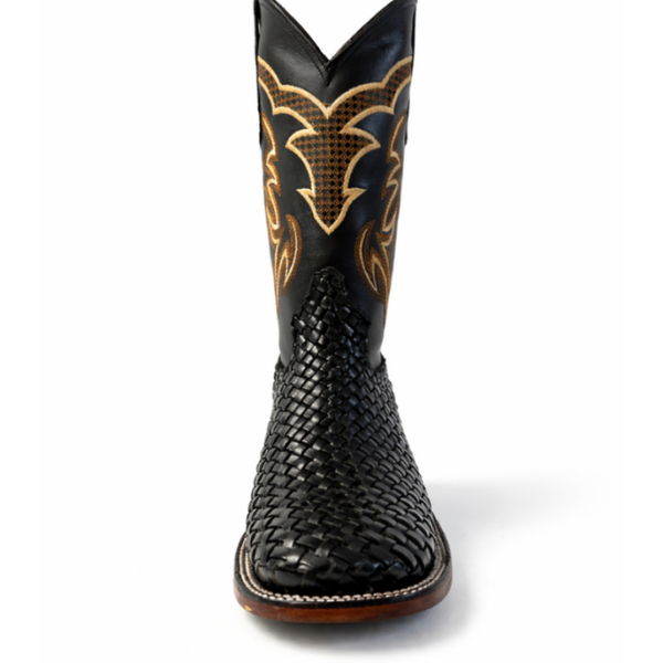 Bota Vaquera Legado de Piel Estilo Petatillo Negra