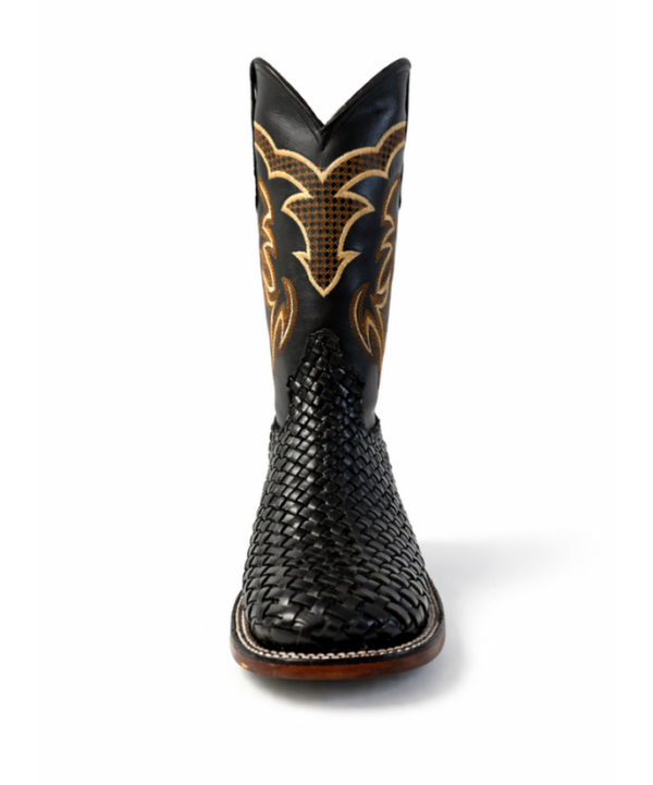 Bota Vaquera Legado de Piel Estilo Petatillo Negra