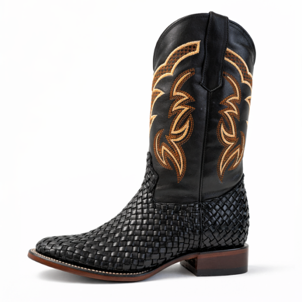 Bota Vaquera Legado de Piel Estilo Petatillo Negra