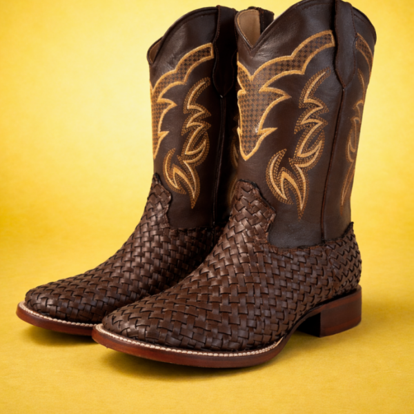 Bota Vaquera Legado de Piel Estilo Petatillo Café