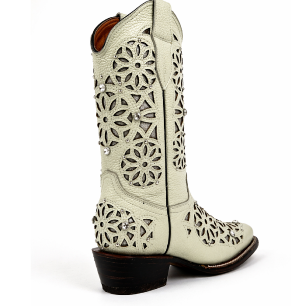 Bota Vaquera Rodeo Corte Láser Atrapasueños Hueso