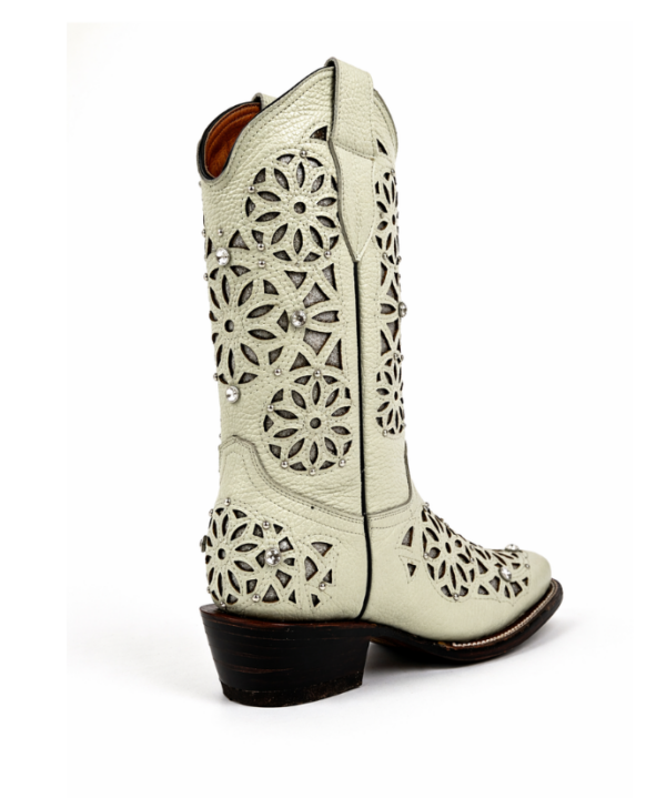 Bota Vaquera Rodeo Corte Láser Atrapasueños Hueso