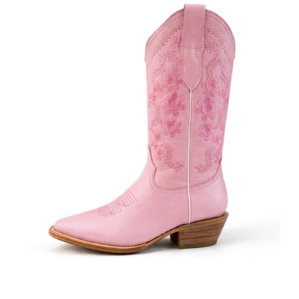 Bota Vaquera Camila de Piel en Rosa