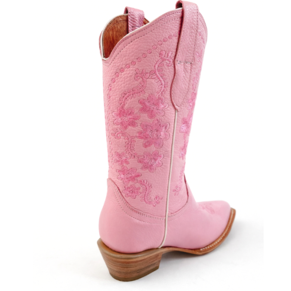 Bota Vaquera Camila de Piel en Rosa