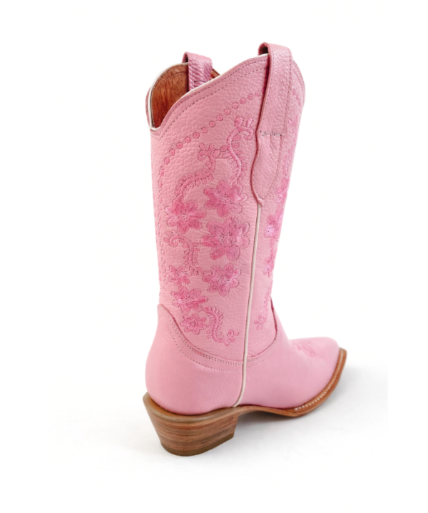 Bota Vaquera Camila de Piel en Rosa