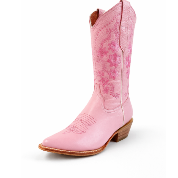 Bota Vaquera Camila de Piel en Rosa