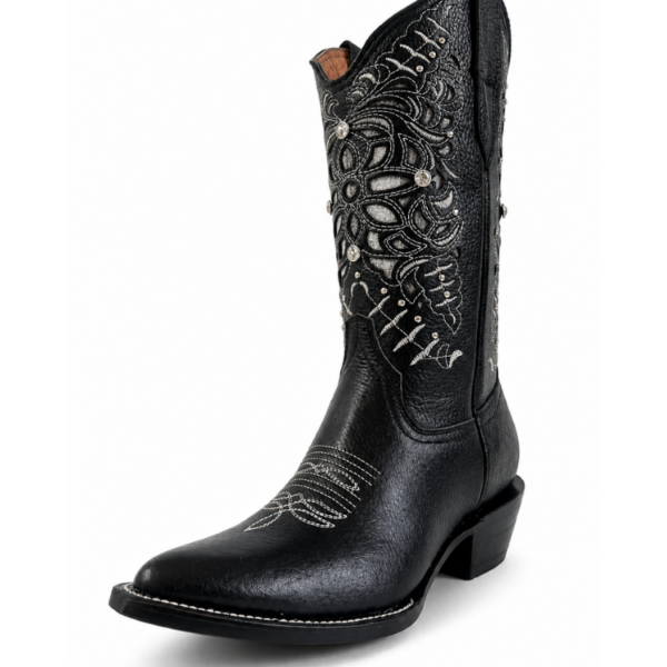 Bota Vaquera Corte Laser Areli Negra