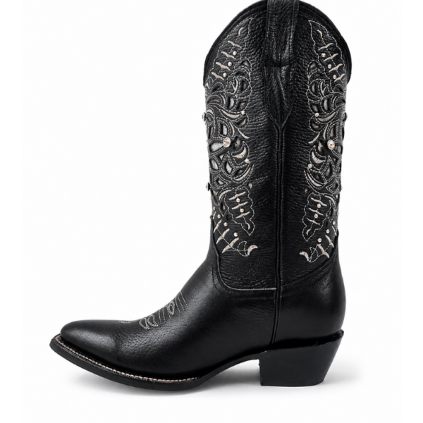 Bota Vaquera Corte Laser Areli Negra