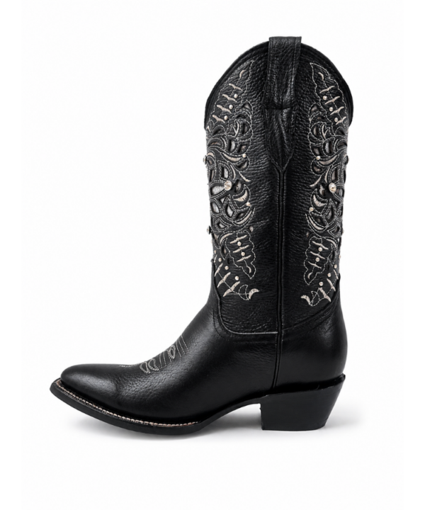 Bota Vaquera Corte Laser Areli Negra