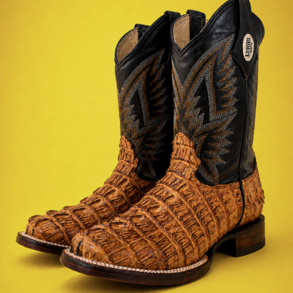 Bota Vaquera El Cacique Premium Piel Lomo de Cocodrilo