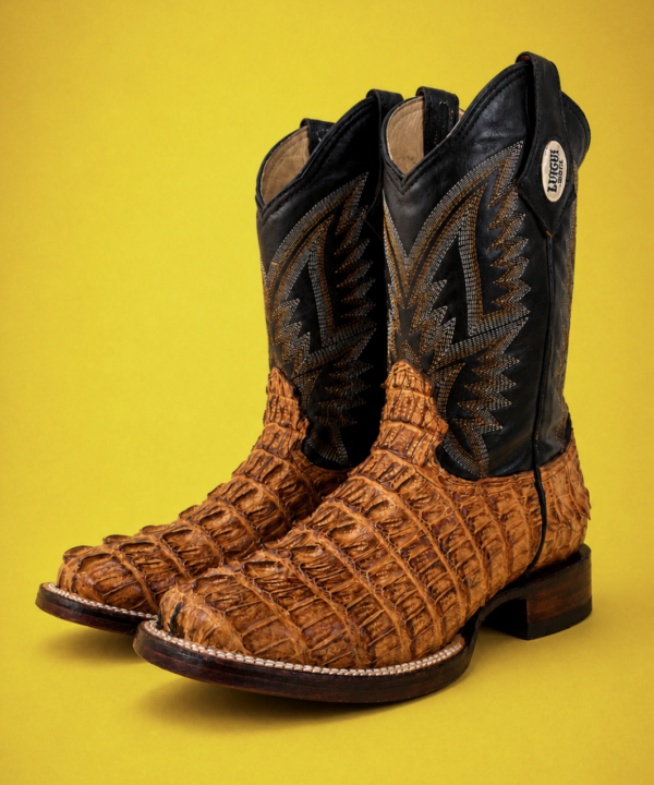 Bota Vaquera El Cacique Premium Piel Lomo de Cocodrilo