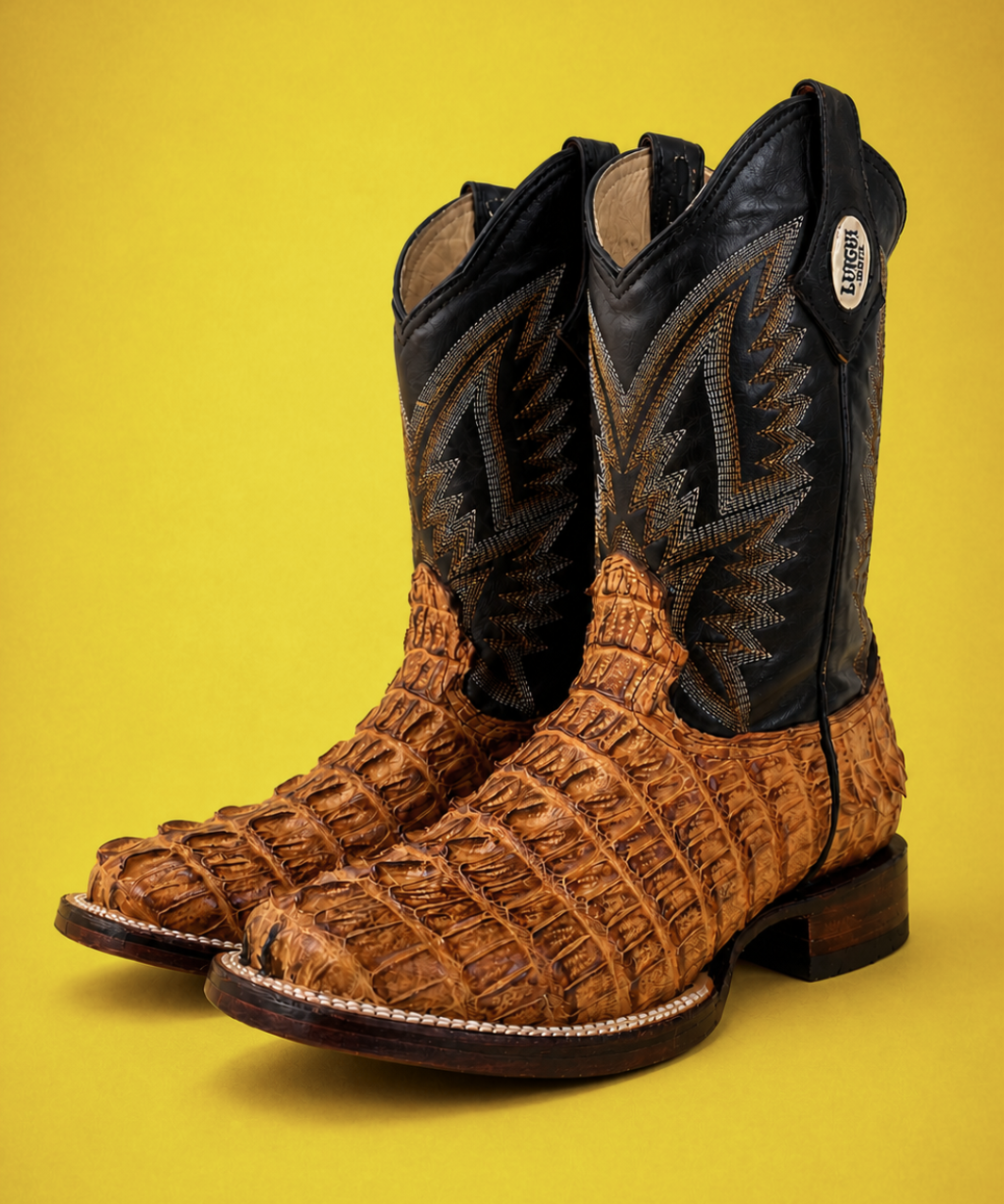 Bota Vaquera El Cacique Premium Piel Lomo de Cocodrilo