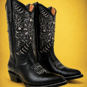 Bota Vaquera Corte Laser Areli Negra