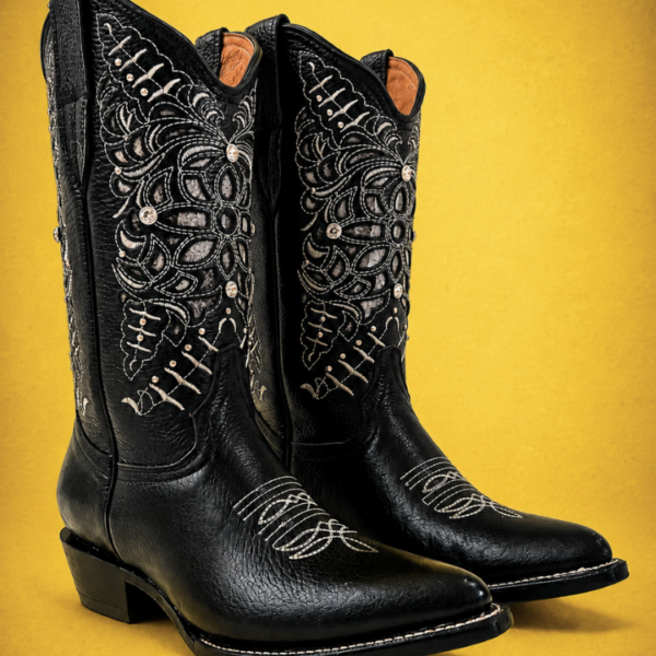 Bota Vaquera Corte Laser Areli Negra