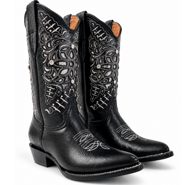 Bota Vaquera Corte Laser Areli Negra