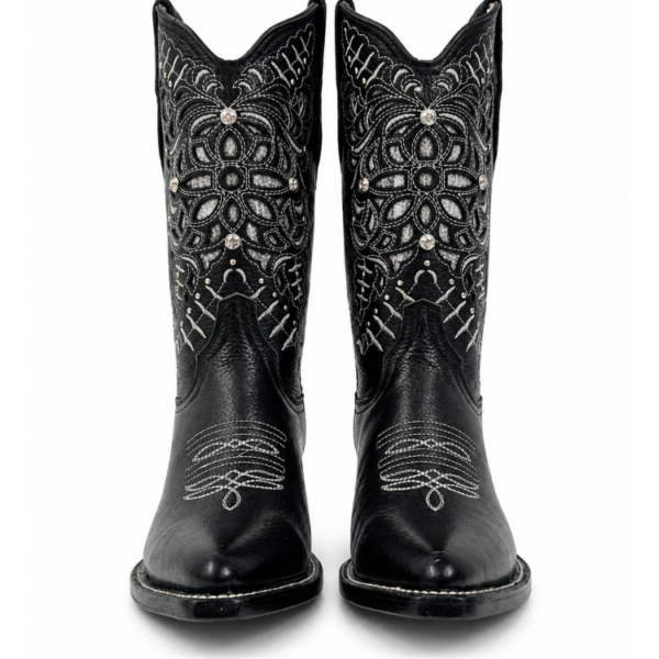 Bota Vaquera Corte Laser Areli Negra