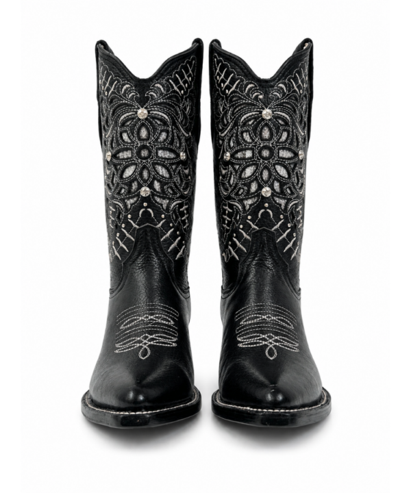 Bota Vaquera Corte Laser Areli Negra
