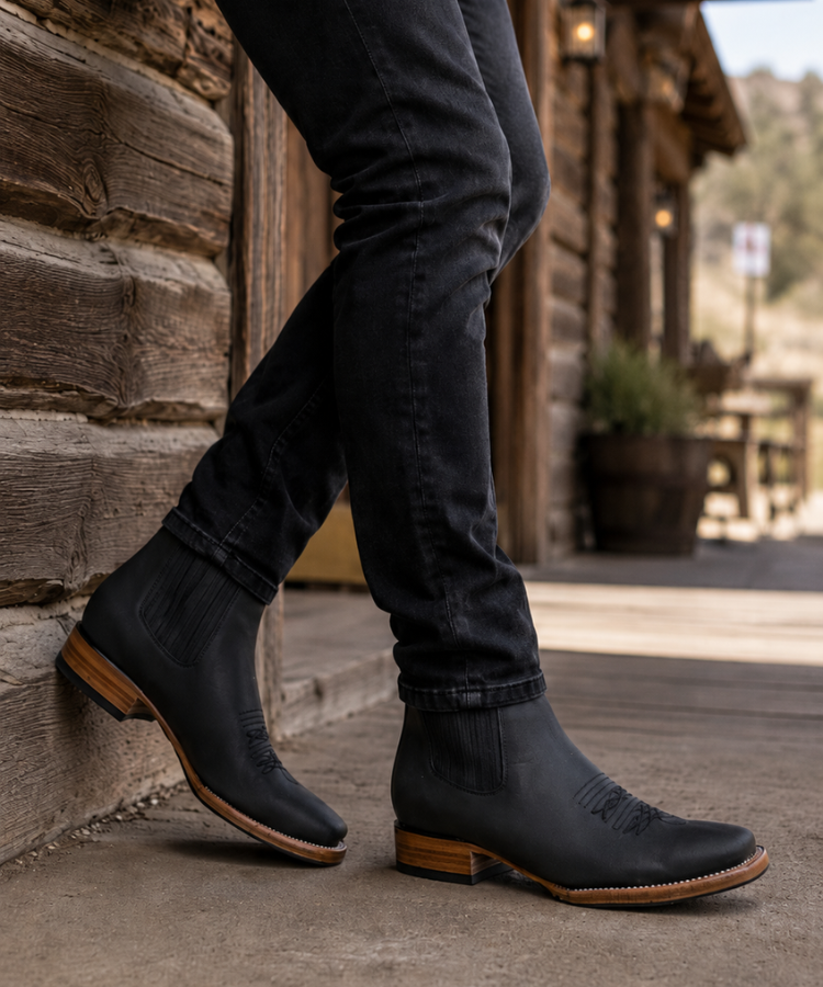 Botín Vaquero Texas Black