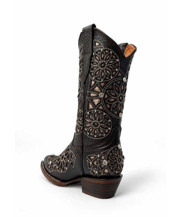 Bota Vaquera Puntal Corte Láser Atrapasueños Café